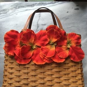 Kate Spade vintage straw floral bag